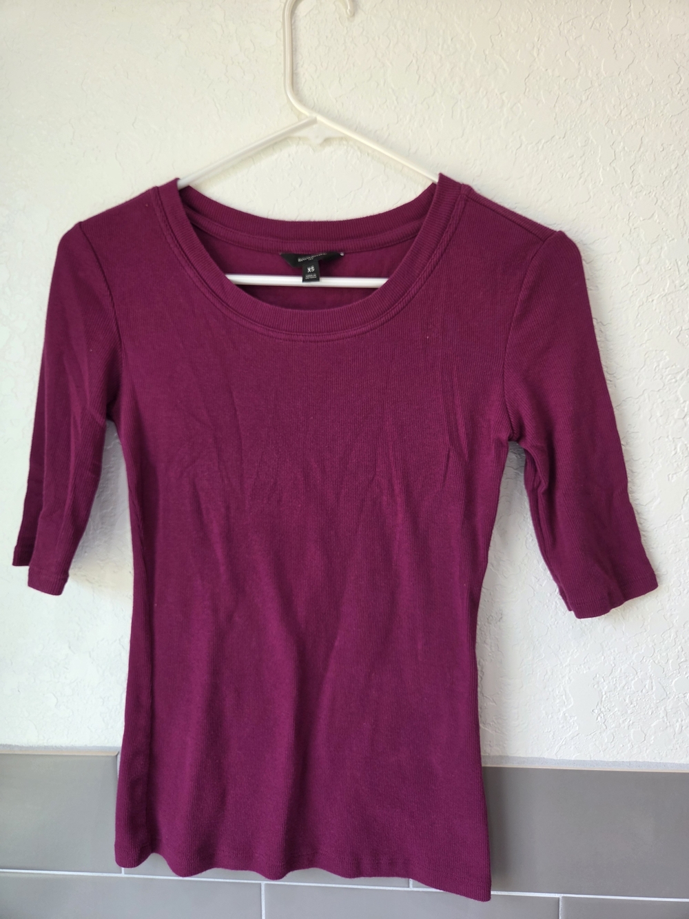 Banana Republic Elbow-Sleeve Shirt XS - Magenta